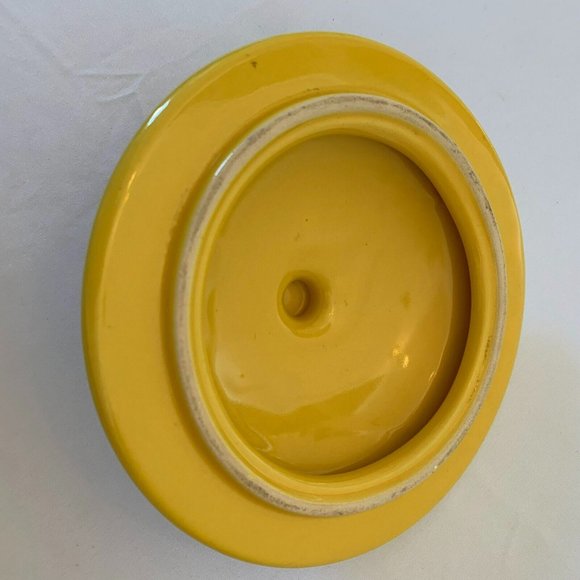 Vintage 1960 Large Yellow Ceramic Tap Crock Spigot Lemonade Dispenser - Picture 7 of 10
